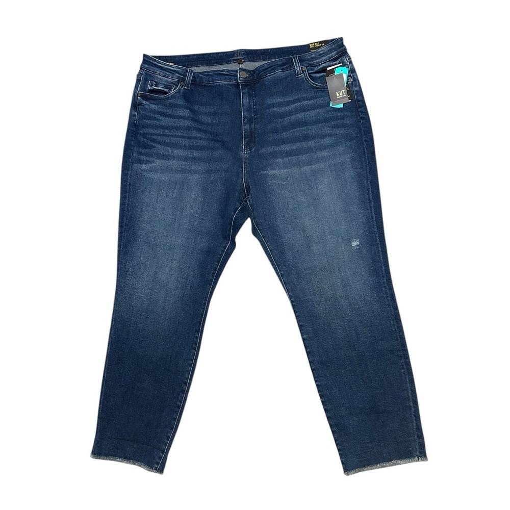 KUT FROM THE KLOTH NWT Medium Wash Amy Frayed Hem High Rise Boyfriend Jeans 24W